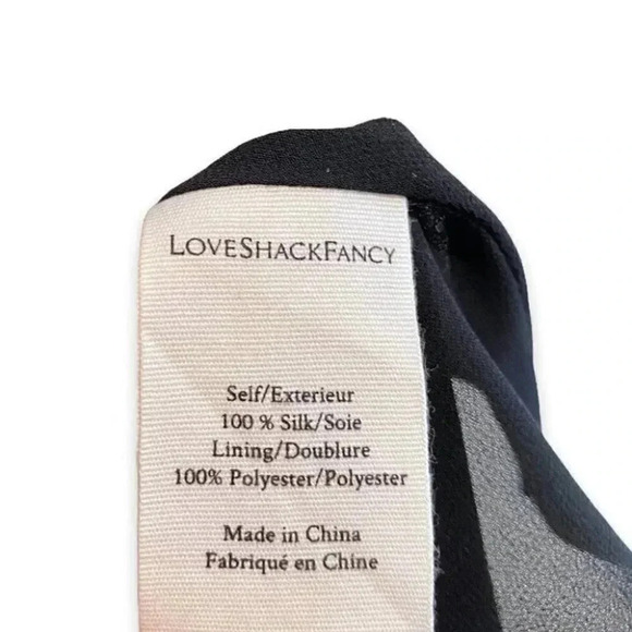 NWT LoveShackFancy Cora Floral Black 100% Silk Mini Dress Size: XS - Picture 15 of 15